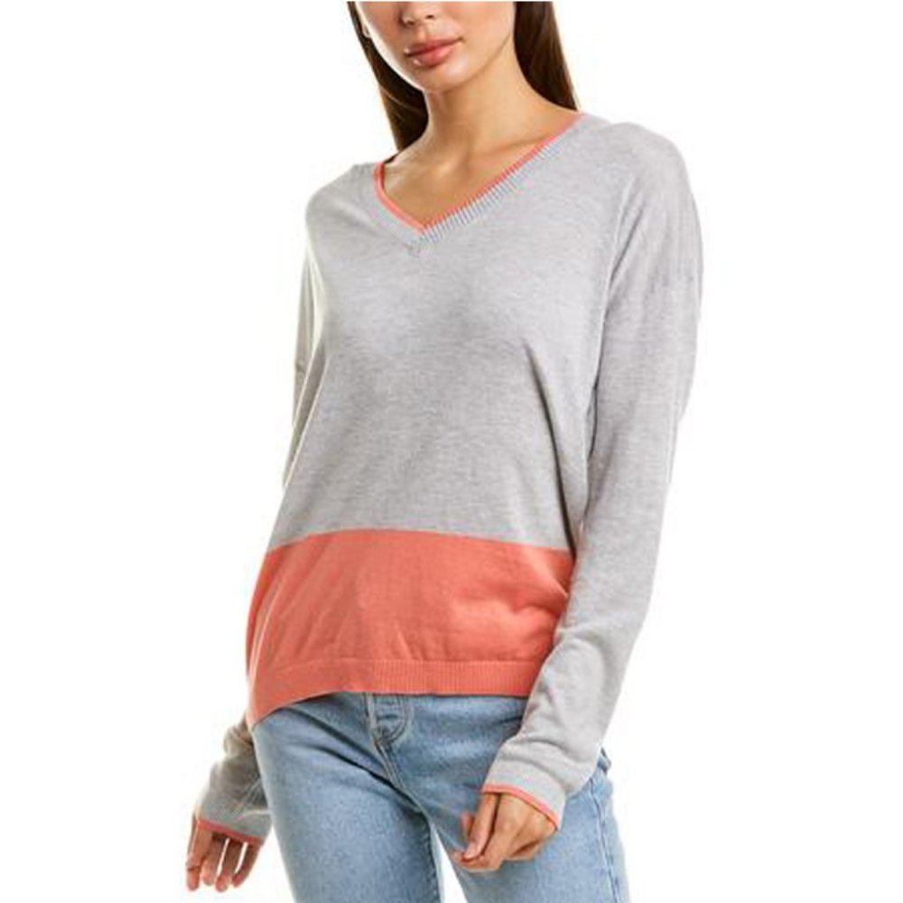 NWT BOBI Boyfriend Sweater Grey, Orange Size M